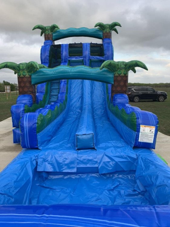 20' Island Drop double lane water slide - Big Time Slides Stockdale TX