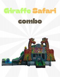 Giraffe Safari bounce house w/ slide combo