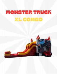 Monster Truck XL bounce house w/slide combo