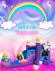 mystic20unicorn 1704920752 Mystic Unicorn bounce house w/slide combo