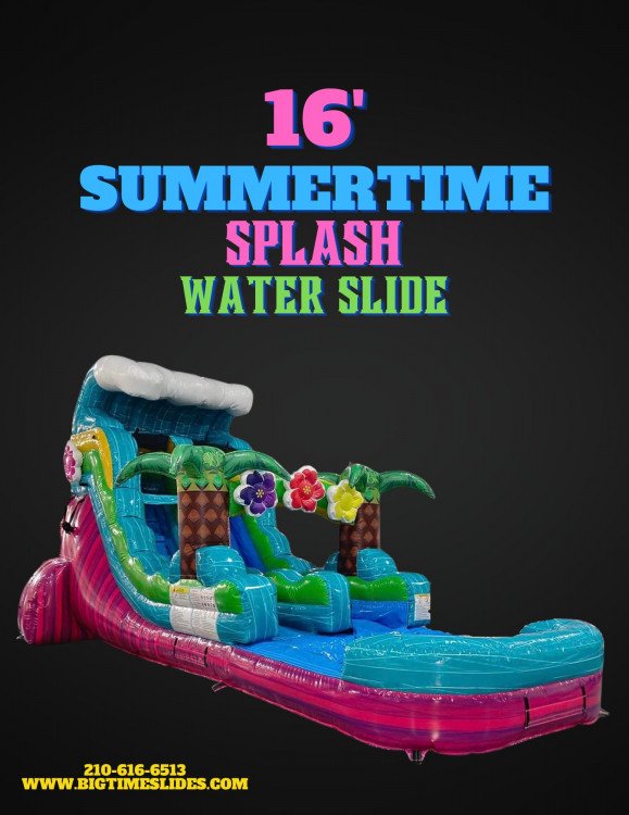 16' Summertime Splash water slide - Big Time Slides Stockdale TX