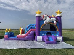 mu 1718998006 Mystic Unicorn bounce house w/slide combo (wet/dry)