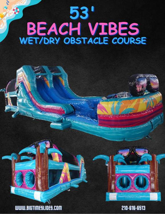 53' Beach Vibes wet/dry obstacle course