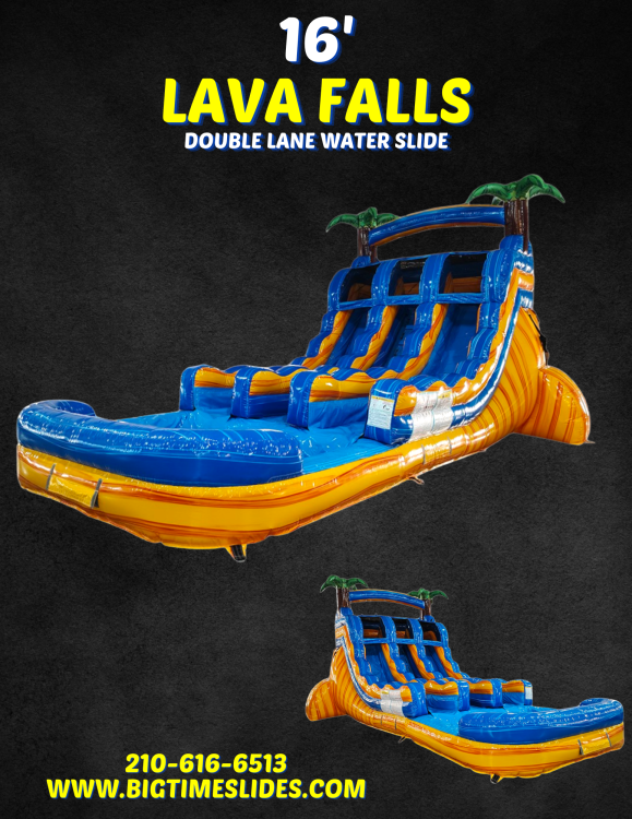 16' Lava Falls double lane water slide