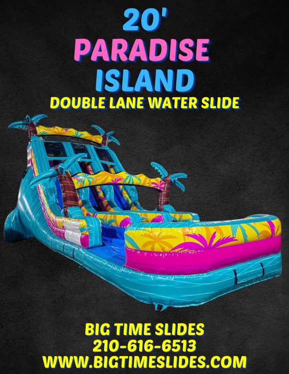 20' Paradise Island double lane water slide