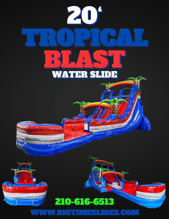 20' Tropical Blast double lane water slide