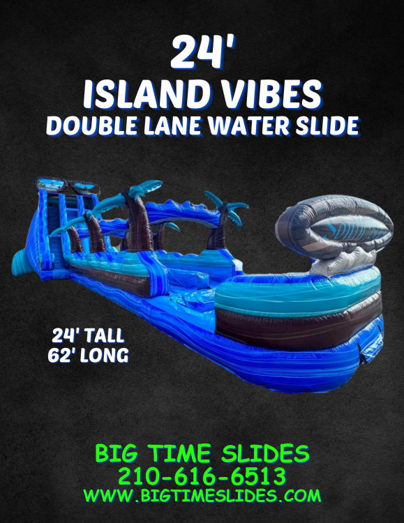 24' Island Vibes double lane water slide