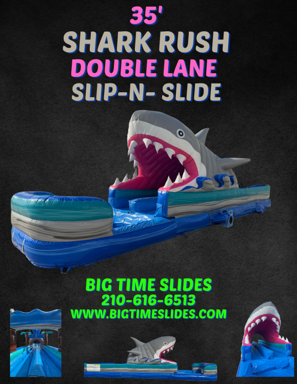 35' Shark Rush double lane slip-n-slide