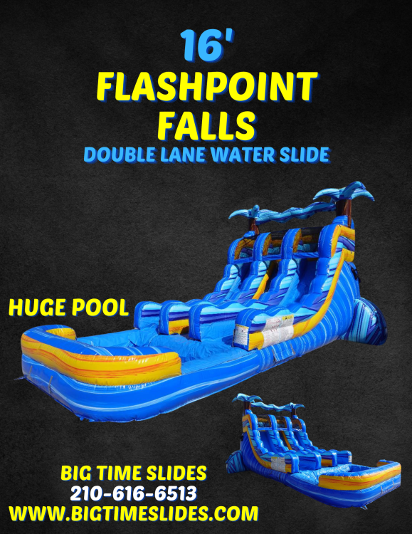 16' Flashpoint Falls double lane water slide