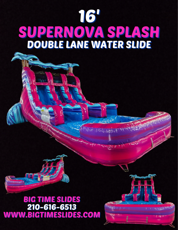 16' Supernova Splash double lane water slide