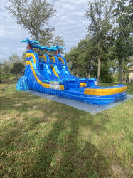 1620flashpoint20yard20setup 1754241205 16' Flashpoint Falls double lane water slide