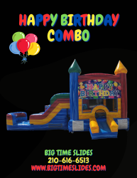 Happy Birthday bounce house w/slide combo