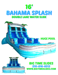 1620bahama20splash20double20lane20water20slide201 1768240 3 Party Animal 16' double lane water slide party package