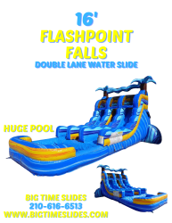 16' Flashpoint Falls double lane water slide