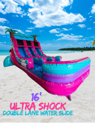 16' Ultra Shock double lane water slide
