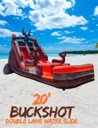 20' Buck Shot double lane water slide