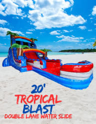 20' Tropical Blast double lane water slide