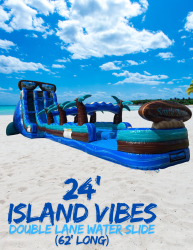 24' Island Vibes double lane water slide