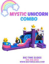Mystic Unicorn bounce house w/slide combo (wet/dry)