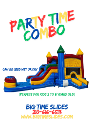 Party Time bounce house w/slide combo (wet/dry)