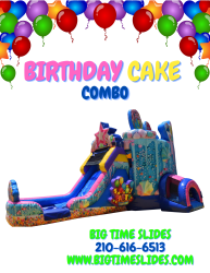 Birthday Cake bounce house w/slide combo
