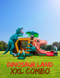 Dinosaur Land XXL bounce house w/slide combo (wet/dry)