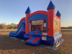 BR1 1678931368 Red/Blue XL bounce house w/slide combo (wet/dry)