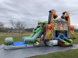 giraffe203 1678287124 1 Giraffe Safari bounce house w/ slide combo (wet/dry)