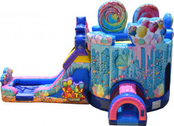 hb2 1708989286 Birthday Cake bounce house w/slide combo (wet/dry)