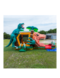 j1 1760999745 Dinosaur Land XXL bounce house w/slide combo (wet/dry)