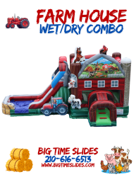 Farm House bounce house w/slide combo (Wet/Dry)